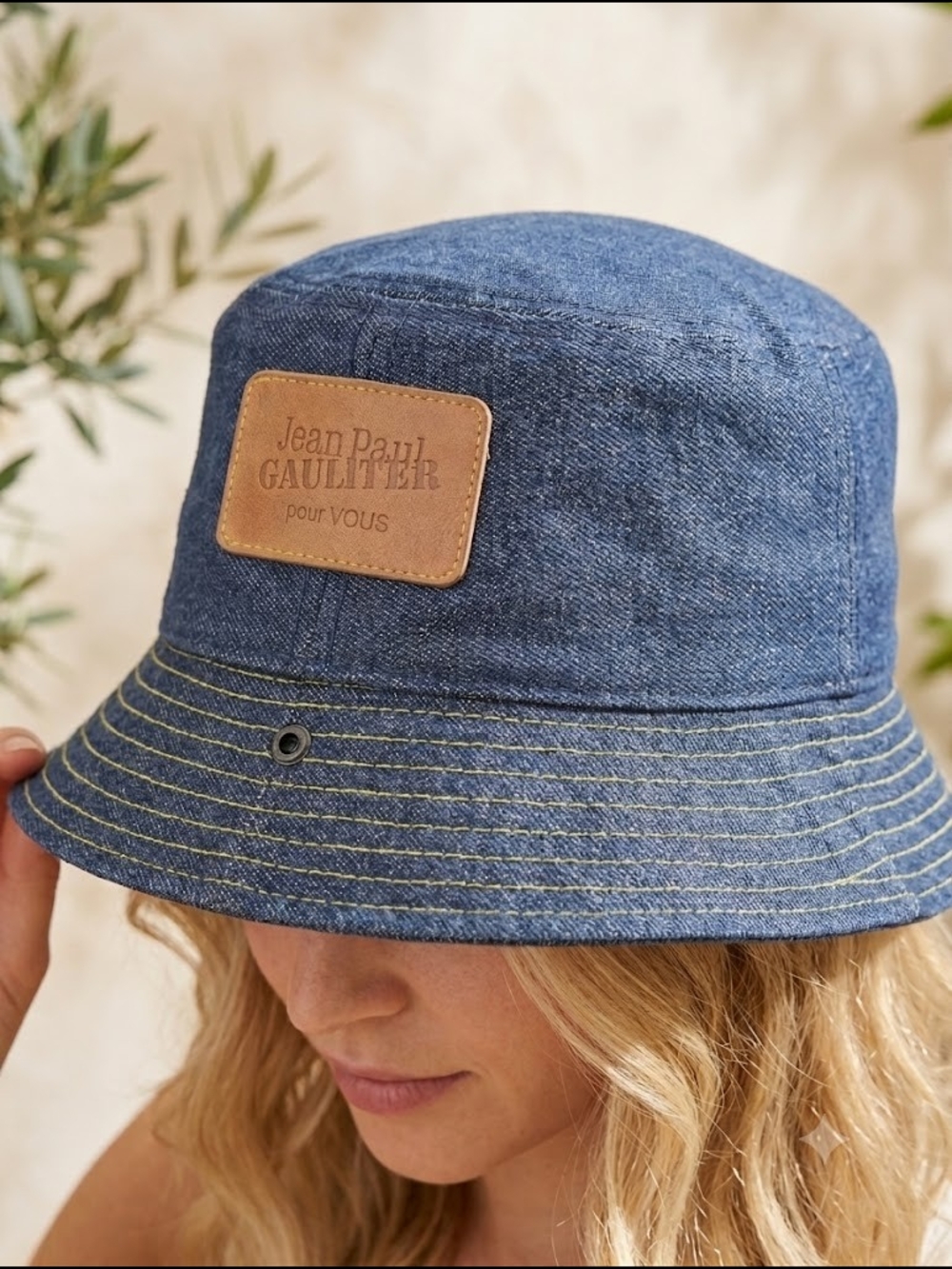Rare Y2K Jean Paul Gaultier Vintage Denim Bucket Hat Archival JPG pour VOUS NWOT